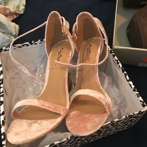 Brand new pink velvet heels